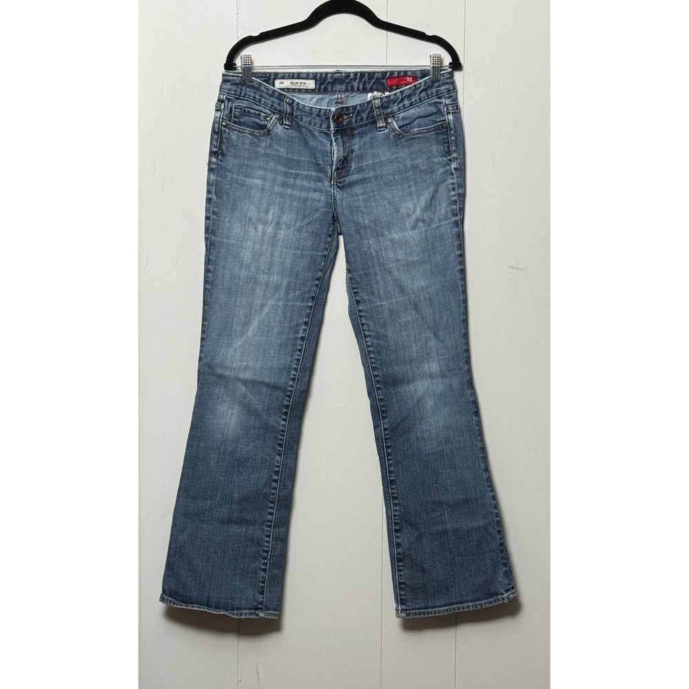 X2 Slim Womens Low Rise Bootcut Jeans Medium Wash Denim Size 10 Regular